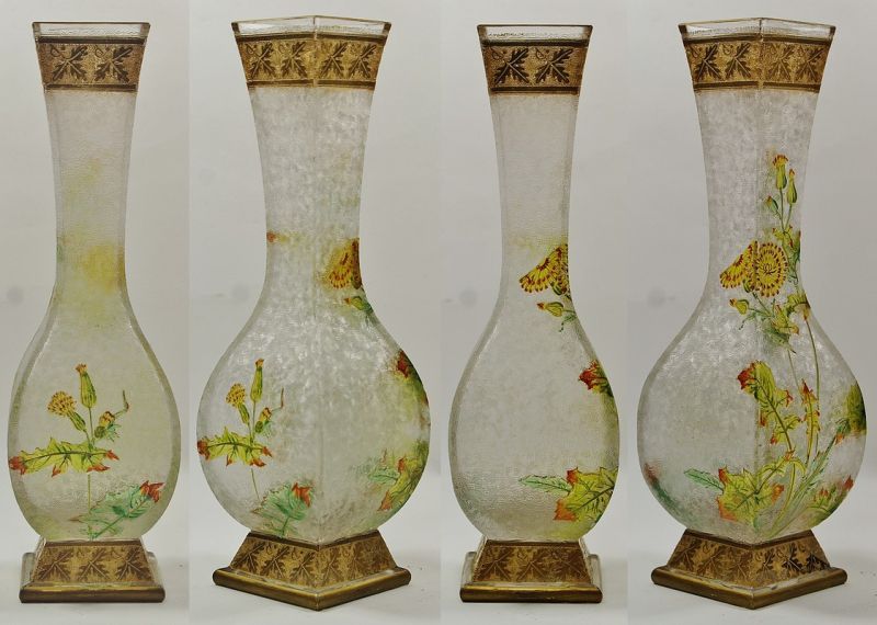 流行店Baccarat 竹図花瓶 ベース 花器 ジャポニズム クリスタル バカラ 非常に貴重なお品物です クリスタルガラス